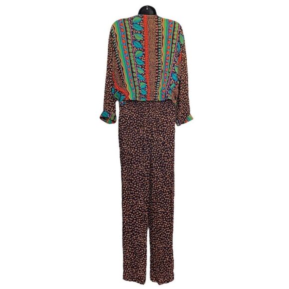 Vintage Carole Little Two Piece Bohemian Pantsuit Beaded Large Buttons 90s Sz 8 - Picture 5 of 16